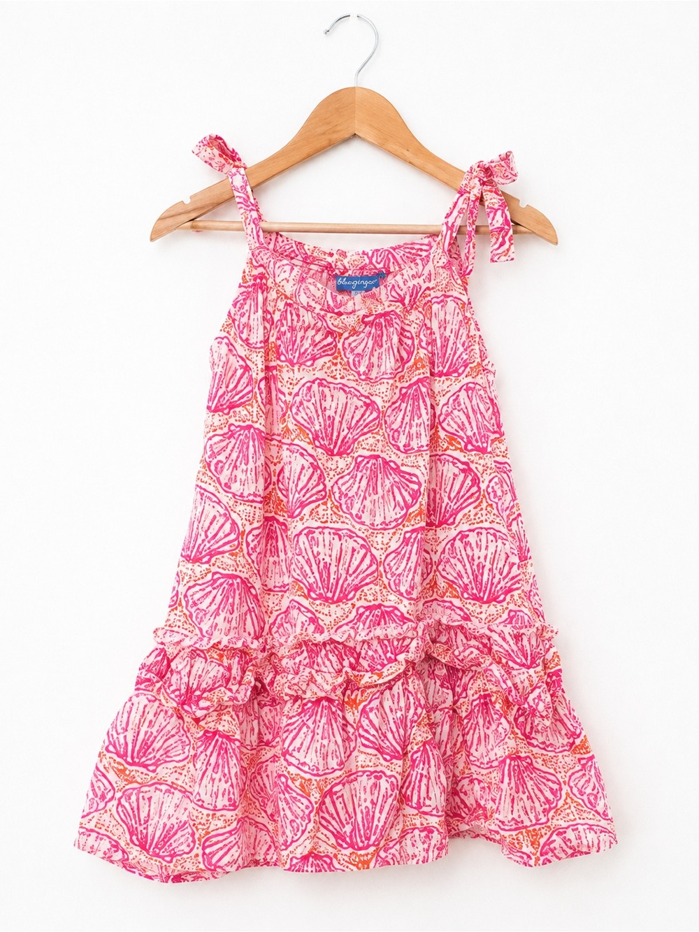 Blue Ginger Girls Pink Seashell Ruffle Beach Sundress Size 3T